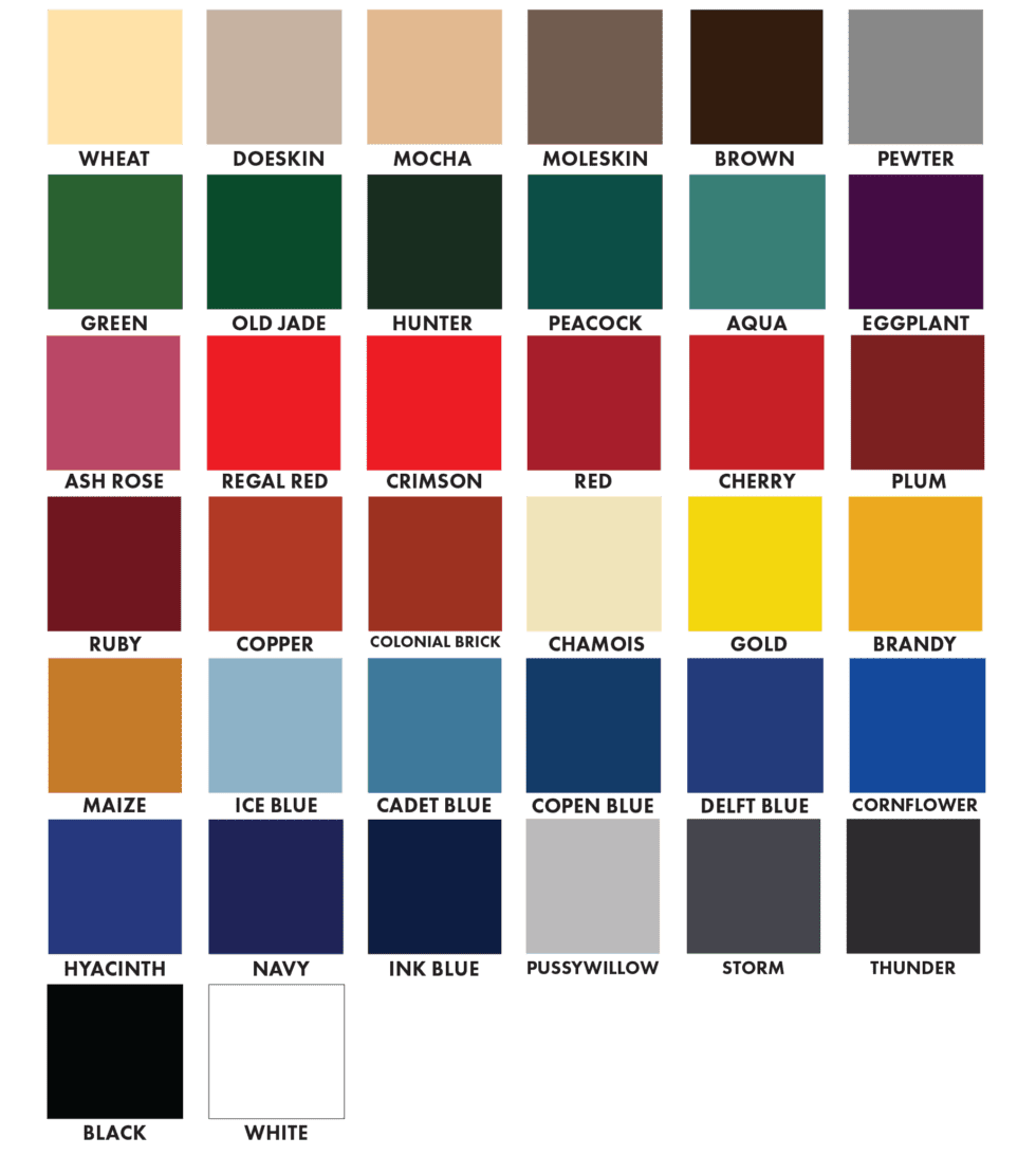 Color Chart | Texas Scenic Company